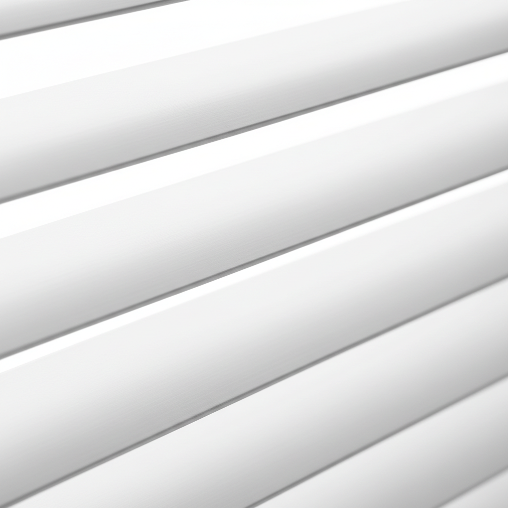 Close-up of white aluminium venetian blinds